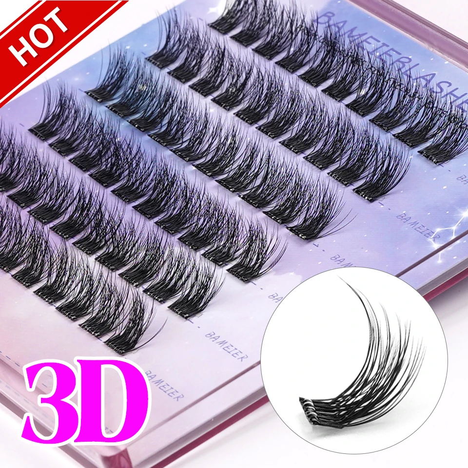 3d Effect Wholesale Diy 3d Effect Fluffy Eyelash Cluster Extension d Curl 8mm-15mm 22mm Volume Silk Cluster Lashes