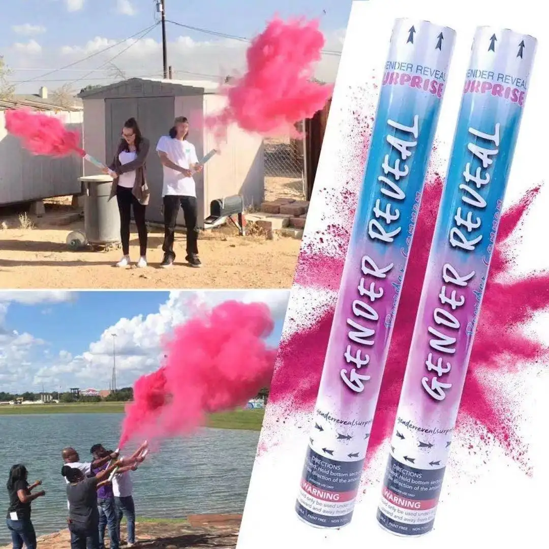 30cm wholesale facorty supply Gender Reveal baby pink and baby blue confetti and powder cannon