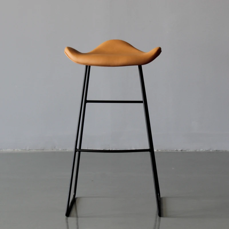 Nordic light luxury bar chair PU leather fashionable personality bar chair