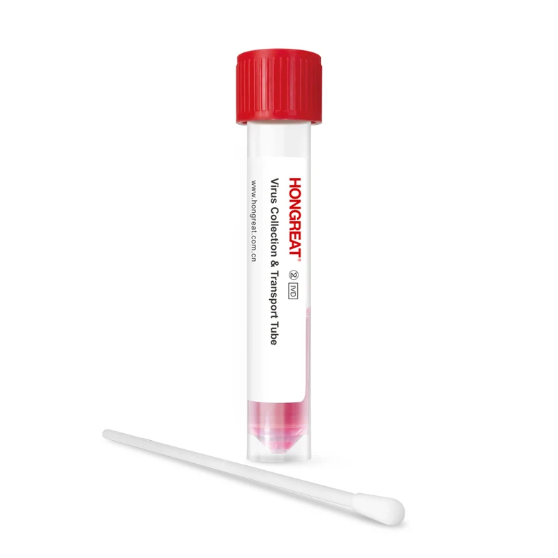 Viral transport tube with swab 10ml tube 3ml non-inactivated transport medium VTM kit viral transport medium with flocked swabs