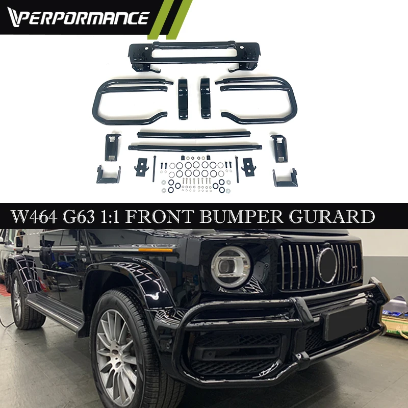 2021 Year Glossy Black G Class W464 G63 Front Bumper Guard 1:1 Car Bumpers Bull Bar Bracket Protective Car Accessory for G63