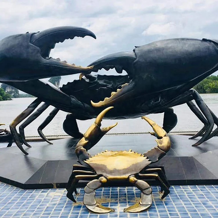 Antique Metal Animal Statue Large Size Bronze Crab Sculpture for Sale