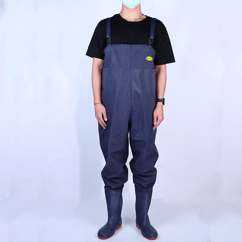 2021 New One-Piece Wear-Resistant Water Pants Fishing Thickened Tendon Bottom Pvc Boots
