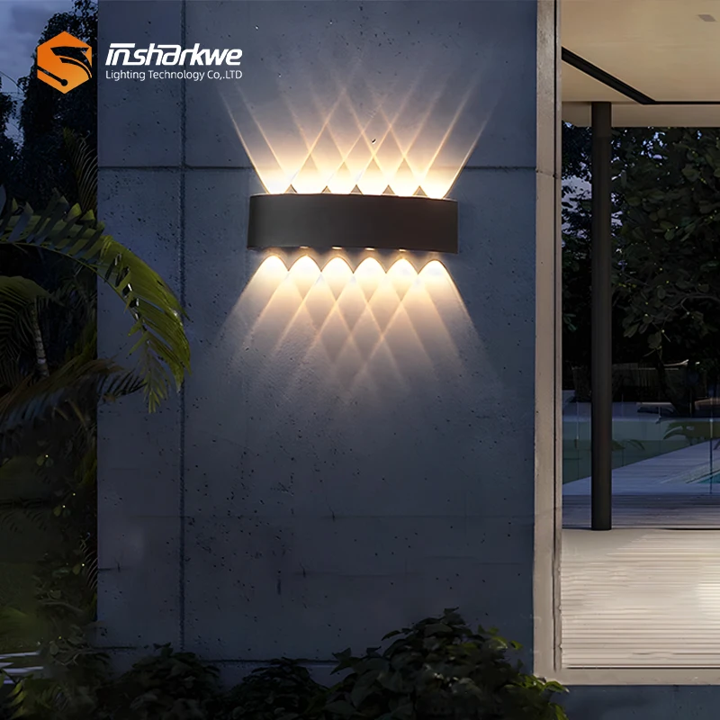 Manufacturer Garden plastics external waterproof black up and down wall light exterior outside Lighting fixture Led Wall Lamps