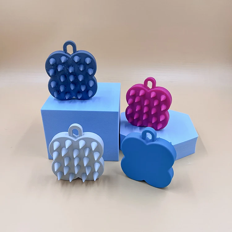 Print Logo Portable  Shampoo Brush Scalp Silicone Scalp Massage Brush For Scalp Massage Cleaning