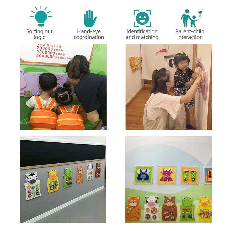 TOP Best Selling Innovative Game For Kid Montessori Wooden Wall Game Busy Board Activity Board Educational Wooden Toy
