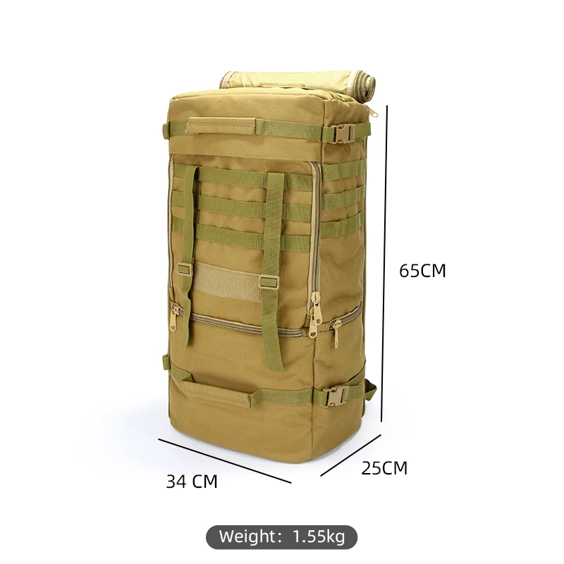 Molle tactical backpack bag wholesale 50l Waterproof trekking assault pack Polyester Camouflage Unisex Oxford Zipper