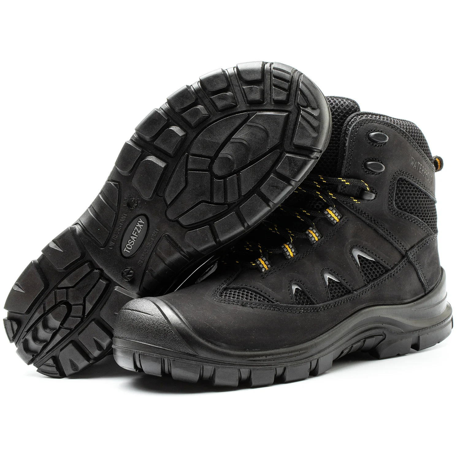 High Quality Men Professional Waterproof Outdoors Hiking Shoes Climbing Boots With Rubber foam outsole