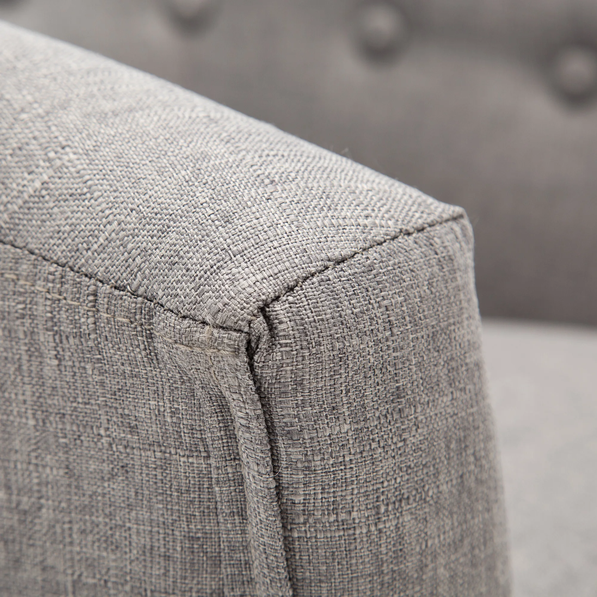 
Round Back Fabric Upholstery Dining chair with Button Tufting, Leisure Chair, 2PCS 