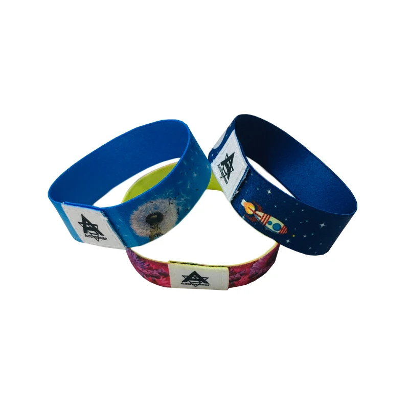 Custom Sublimation Printed Design Your Own Elastic Wrist Band Bracelet  Polyester Material Elastic Wristband For Events