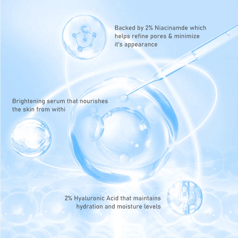 Oem Hyaluronic Acid Face Serum for Skin Care Improve Dark Spot Corrector Nourish Organic Nicotinamide Whitening Facial Serum
