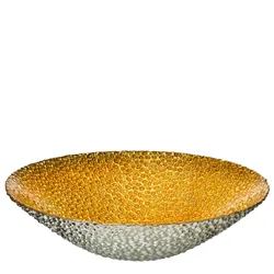 Samyo Personalized 13inch Dinner Glassware Set Gold Large Glass Fruit Candy Salad Bowl