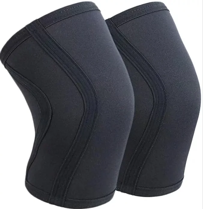 Фабричный неопреновый бандаж на колено с логотипом под заказ для тяжелой атлетики, тренажерного зала, бандаж 7 мм для мужчин и женщин