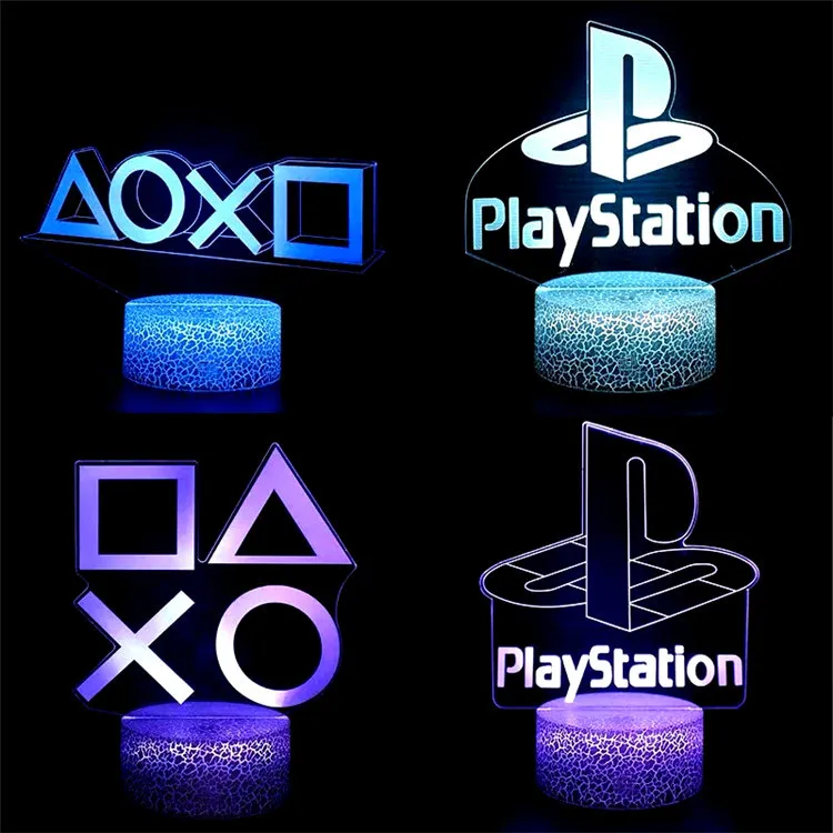 3D Icon Illusion Gamepad Lamp Game Console Night Light 7 Colors Changing LED Gaming Room Gamer for Kids Christmas Birthday Gift