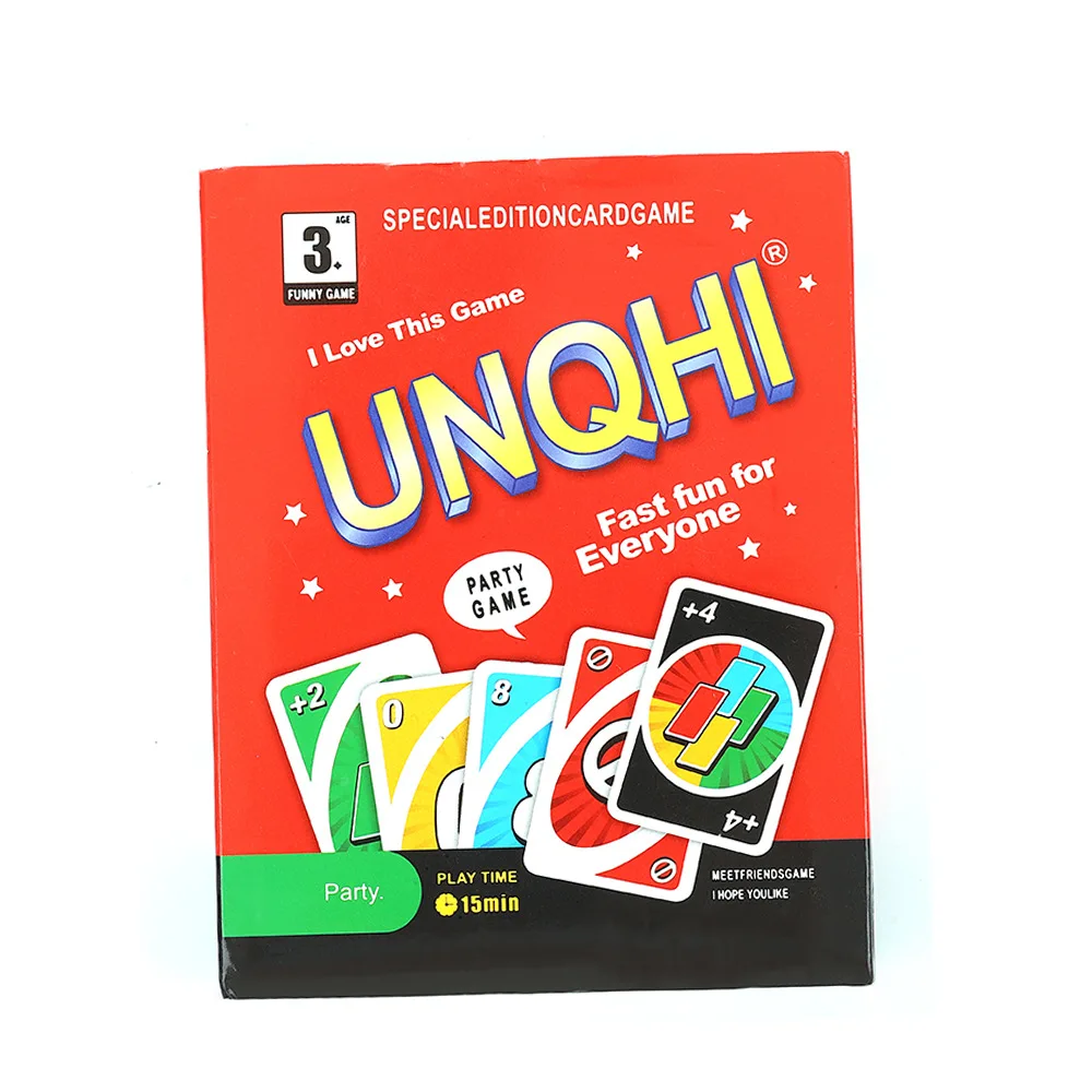 112PCS High Quality Hot Sale UNQHI Card Games for Kids Girls Family Playing Poker Toy Wild Minecrafts Classic Board Games Cards