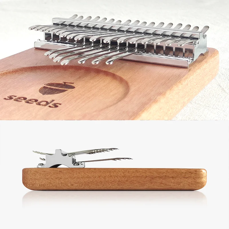New 21 Keys Seeds Okoume Wood Kalimba Accurate Tuning 2 Layers Keys Thumb Piano Finger Piano Kalimba For Beginners