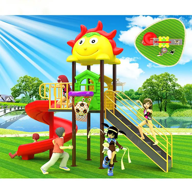 Wholesale 330X130X280CM Kids Park Rides Amusement Plastic Slide Toys School Playground Set