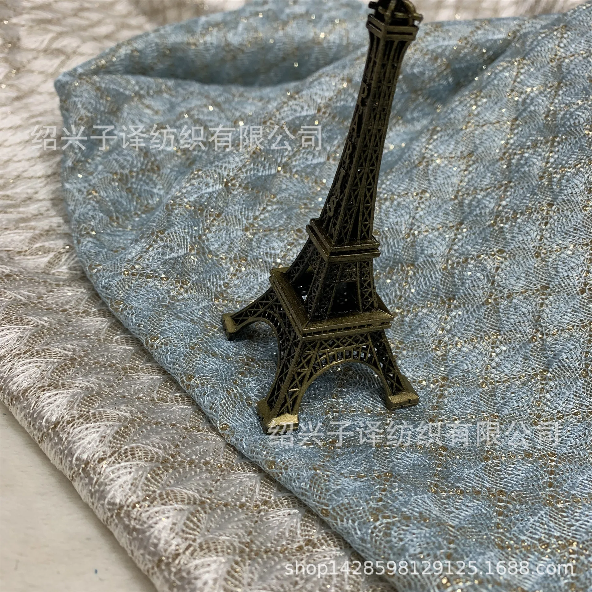 Wholesale feather thread bonded shiny luxury metallic glitter garment shoes handbags mesh fabric lace dancing fabric