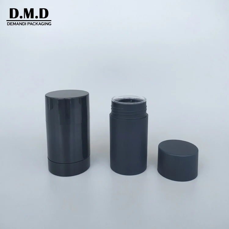 Custom label matte black white deodorant stick 15ml 30 grams 50ml twist oval round frosted 75grams deodorant container packaging