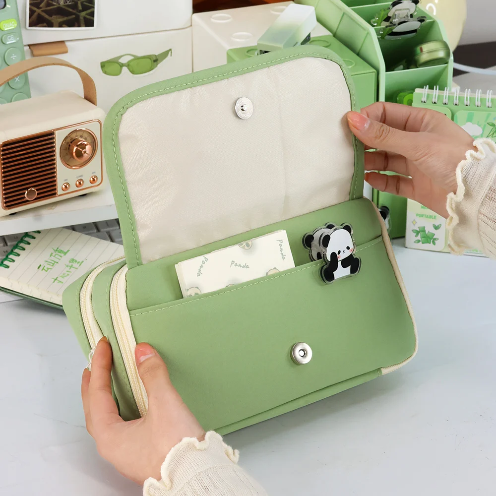 Wholesale Transparent Pencil Case for Girls High-Capacity Stationery Box High Aesthetic Pencil Case for Middle School