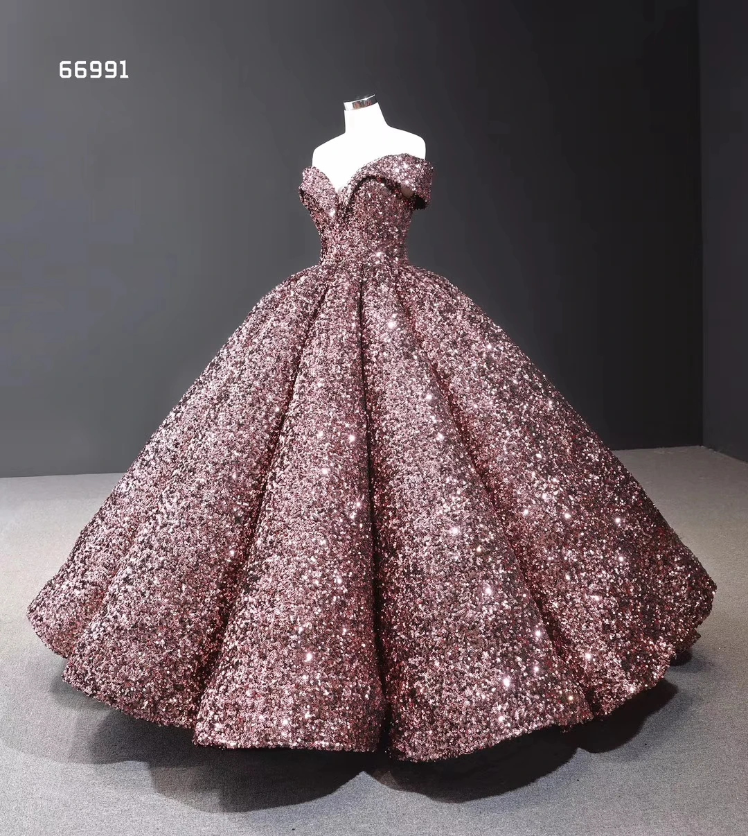 Women Ball Gown Sequins lace evening dress  big  dance ball gown  bride  dress for wedding & party