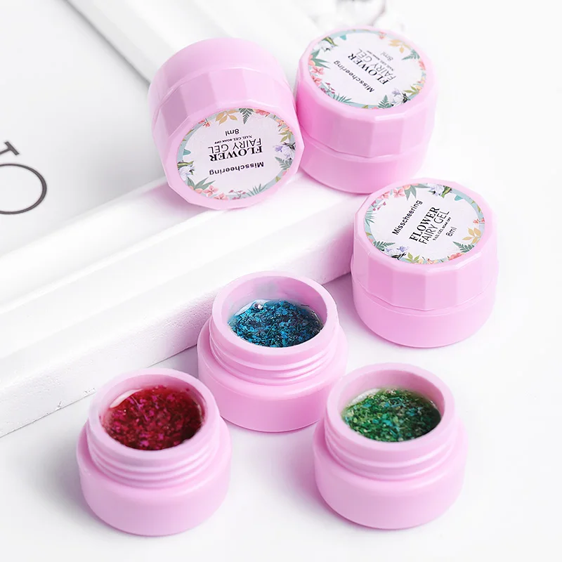 Натуральный сушеный цветочный гель, 8 мл, прозрачный отмачиваемый УФ-гель для светодиодной УФ-лампы