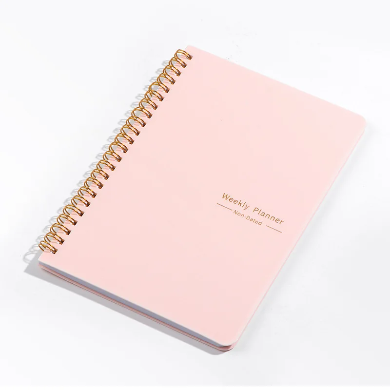 Weekly planner A5  blue and pink spiral notebooks customizable school notebook personalized Writing paper notebooks