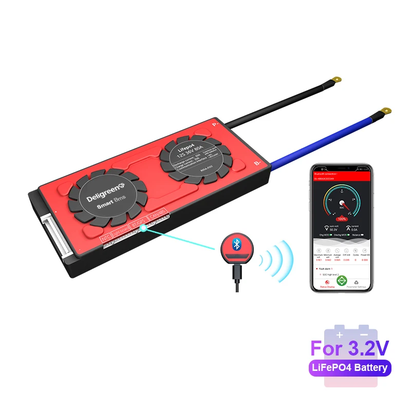Daly Smart BMS with fan and bluetooth Lifepo4 Lithium Battery Pack 12S 36V 30A-500A Bms For Home Energy Storage