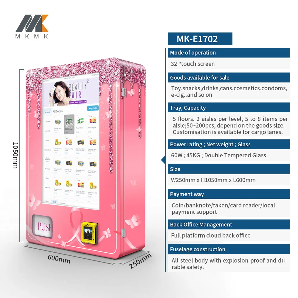 Компактный торговый автомат MAKMIK 24 с инновационным дизайном для закусок игрушек и напитков идеально подходит любого места