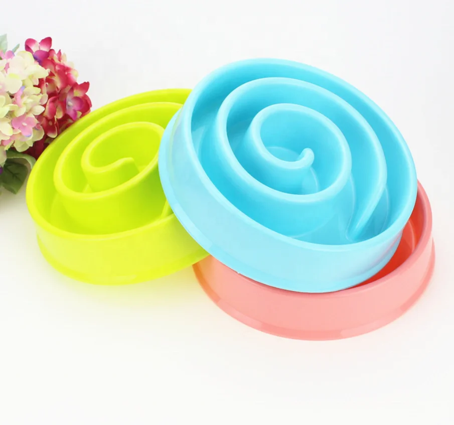 Горячая Распродажа 2021, индивидуальная стильная Веселая кормушка с защитой от удушения, прочный материал, спиральная медленная кормушка, миска для домашних животных