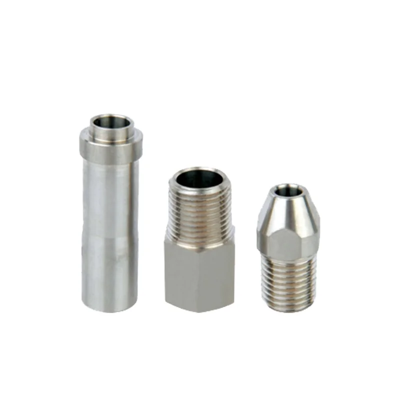 Precision cnc machining parts small metal parts custom processing aluminum white zinc nozzle automatic lathe processing