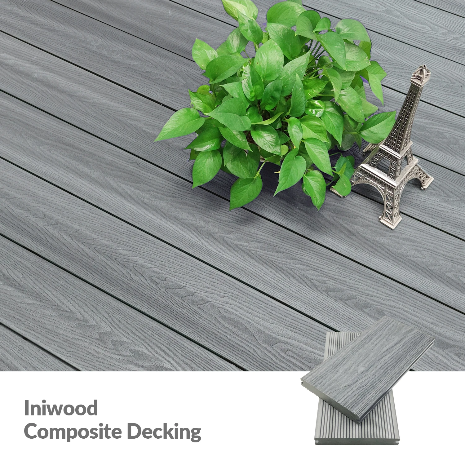 Oakio Textured Waterproof PVC Vinyl Outdoor Plastic Composite Decking