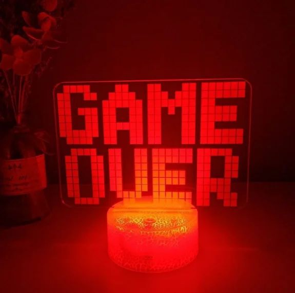 Светодиодный ночник с 3D эффектом, 7-битная лампа, ночник, иллюзионная лампа с 3D эффектом, освещение для игр