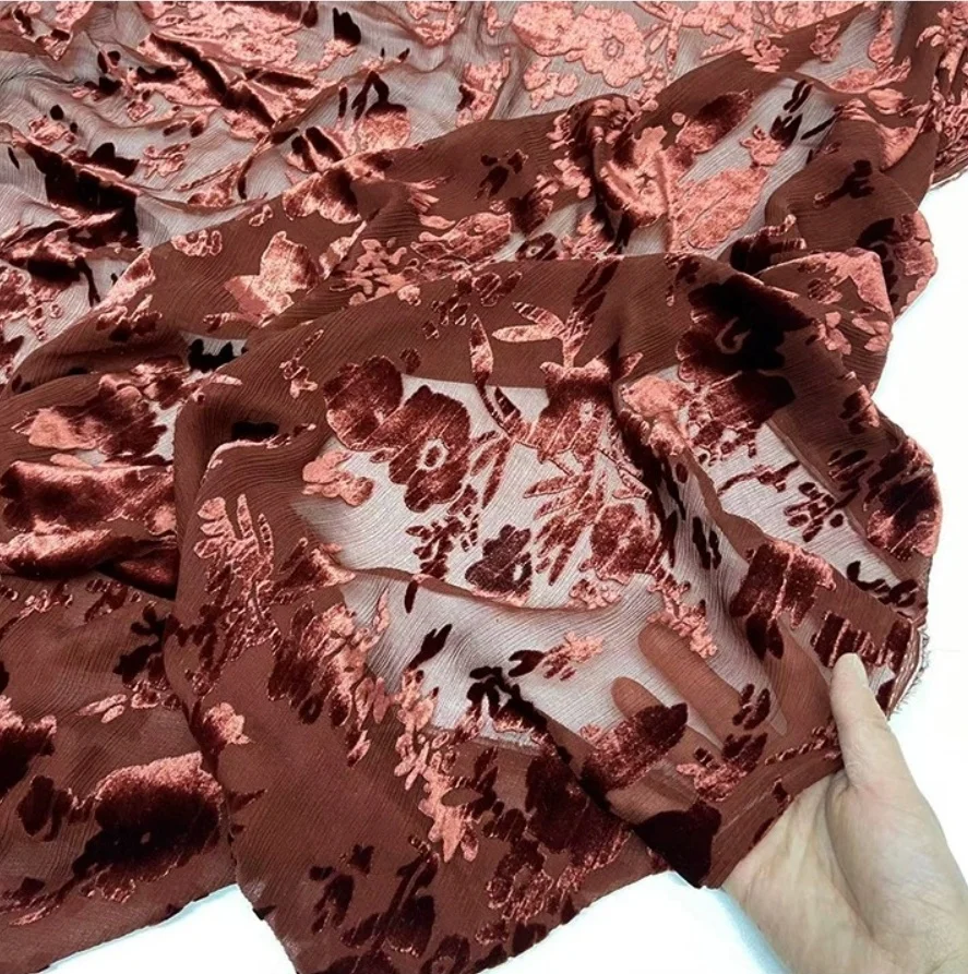 Natural pure silk crepe crinkle 20% viscose 80% blow out fleece fabric for nice looking dress garments