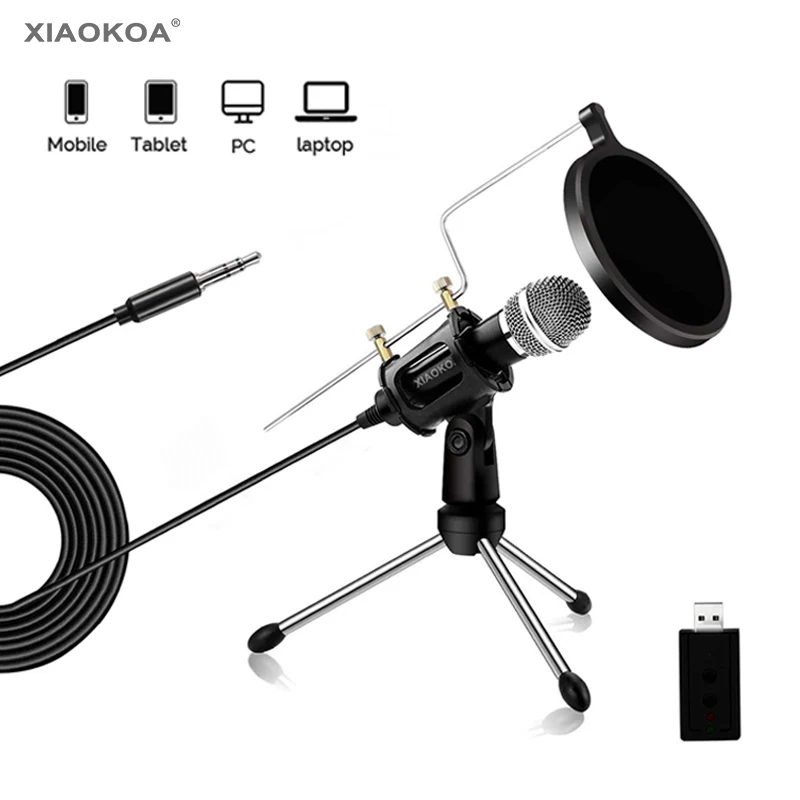 
Xiaokoa Condenser Recording Microphone for Computer Laptop Mac or Windows Studio Microphones 