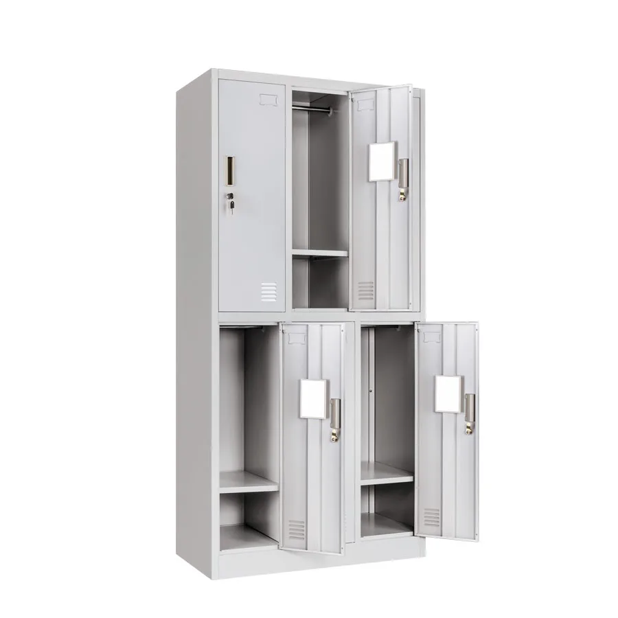 Steel Six Doors Locker Cabinet Metal Storage Lockers For Changing Room School Metal Wardrobe