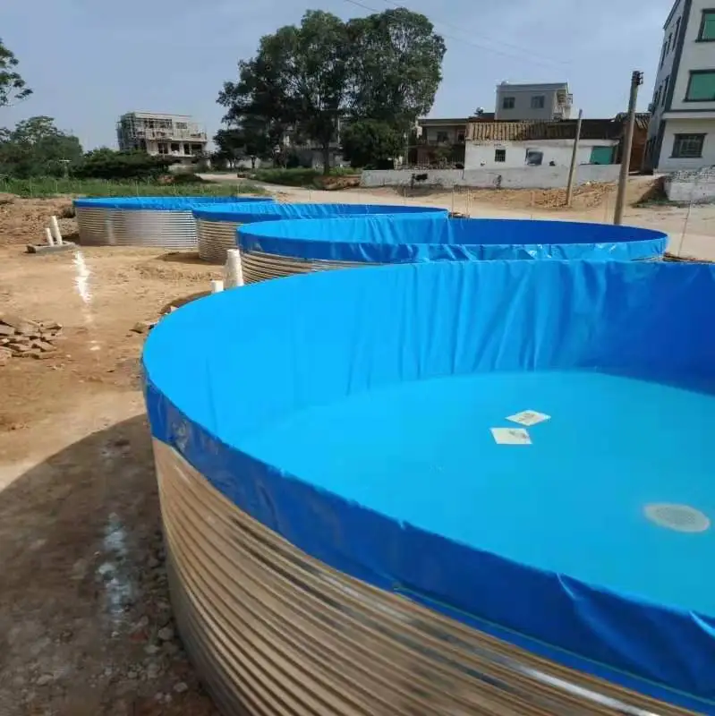 Factory direct large round galvanized steel pond fish tank for sale
