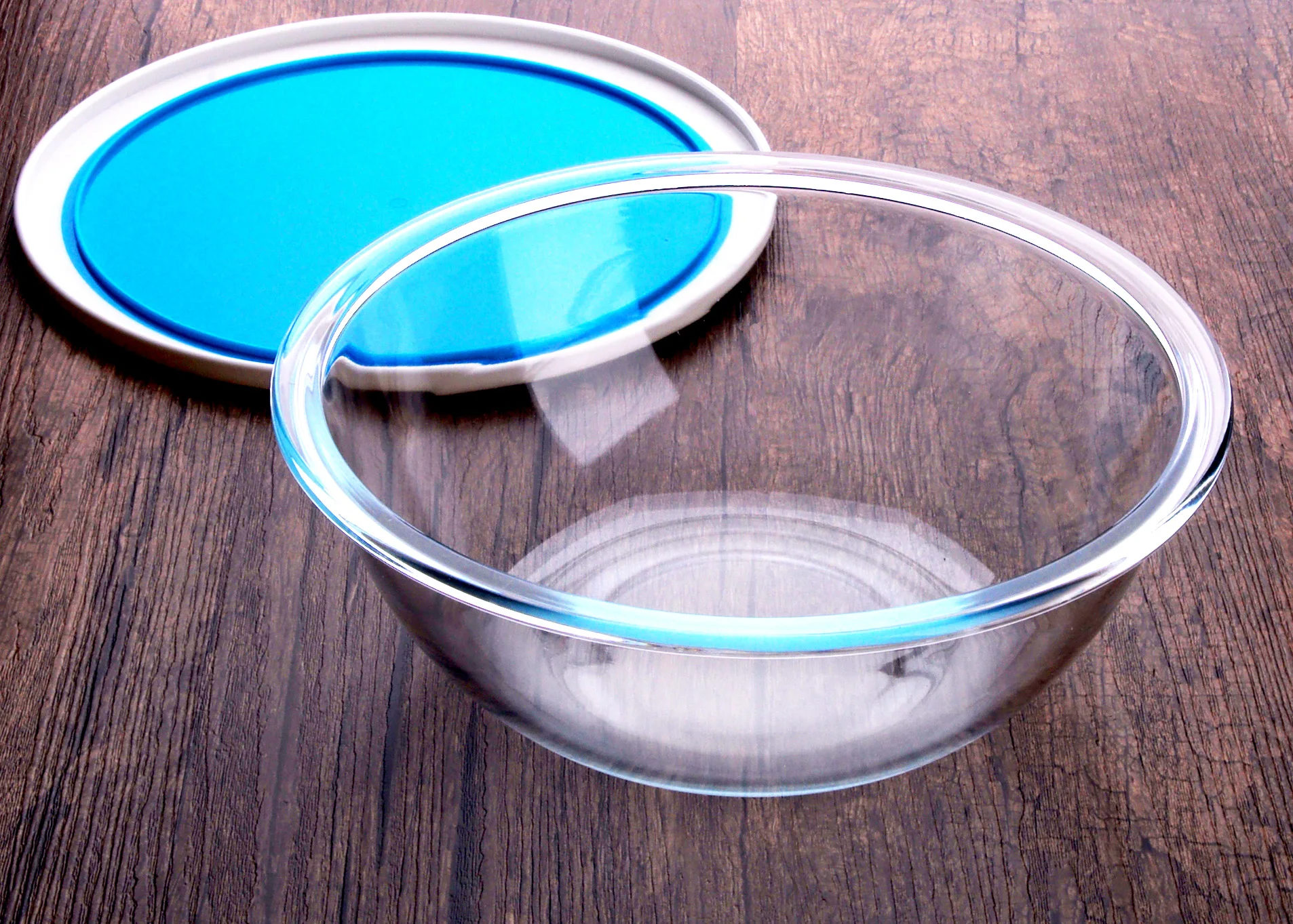 2L Clear Heat Resistant Borosilicate Tempered Glass Mixing Bowl without Lid