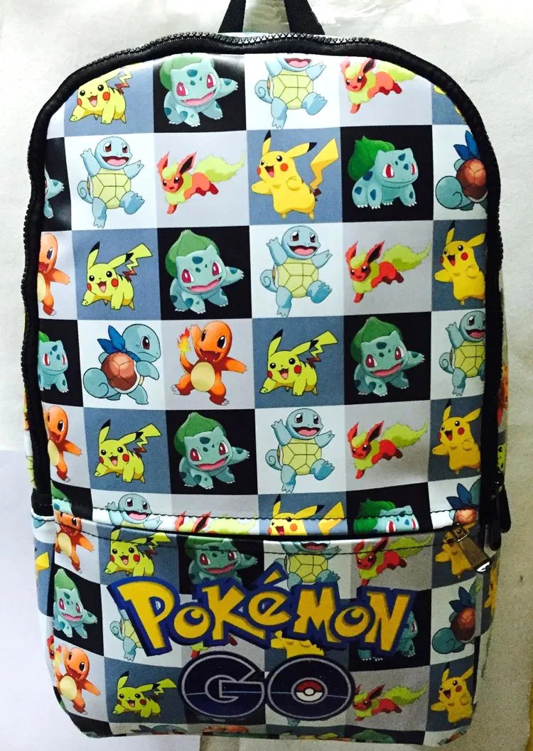 Pokemones Schoolbags Pocket Monsters Characters PU Leather Backpack Eevee Cartoon Backpacks for Students Kids Adults