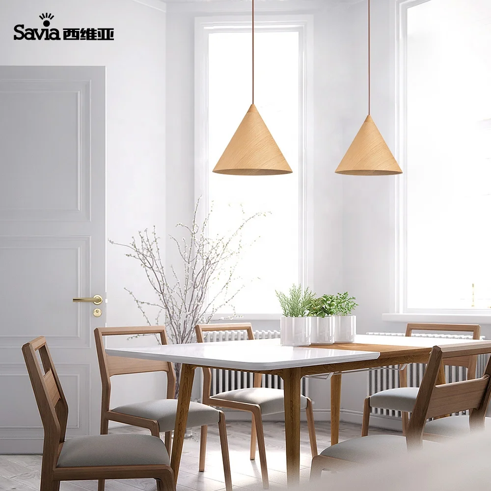 Savia Home Decorative Wood E27 Max.40w Ceiling Chandelier Pendant Light Hanging Lamps Suspension For Restaurant Bar Coffee Shop