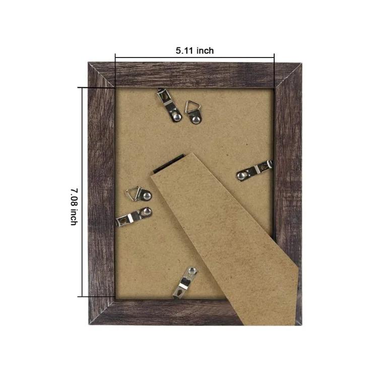 Solid Wood 8x10 Photo Display Picture Frames With Mat Customizable Logo Rustic Style Black Finish Can Display 11x14 Pictures Mat