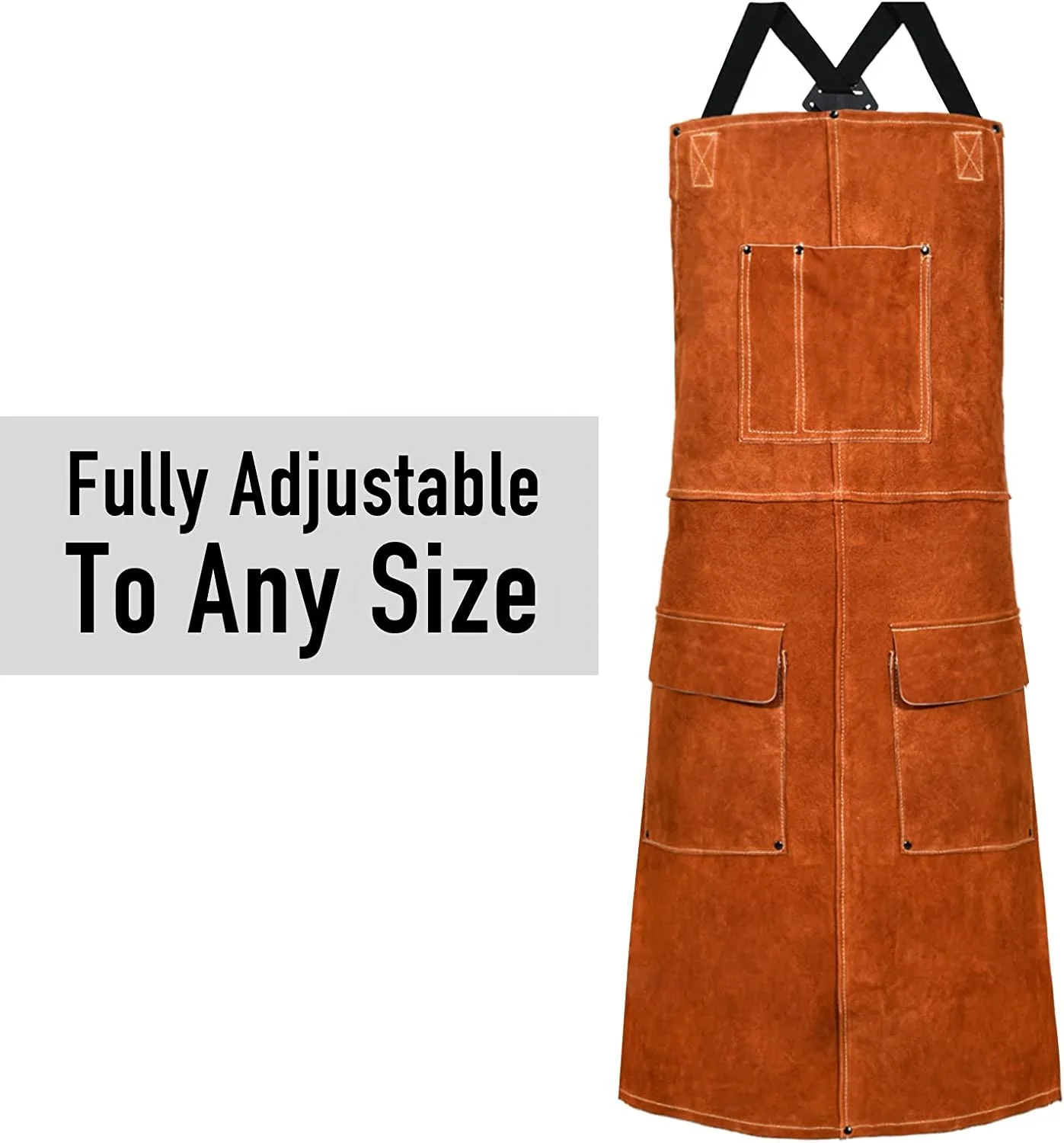 Swelder 2023 Leather Welding Work Apron Heat Resistant & Flame Resistant Bib Apron Flame Retardant Heavy Duty BBQ Apron