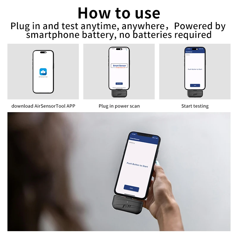 OEM/ODM настраиваемый мобильный телефон анализатор алкоголя газа мини-USB-C Алкотестер портативный АБС-тестер детектор