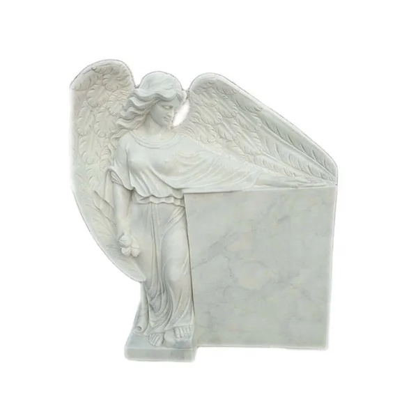 China white marble angel statue tombstone hand carved gravestone