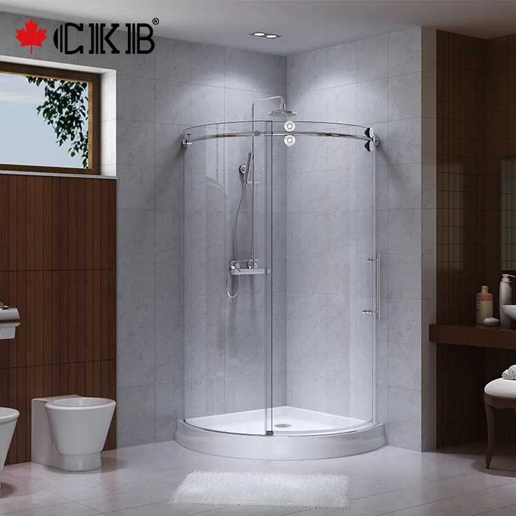 New Design Stainless Steel Hardware Hotel Bathroom Frameless Tempered Glass Shower Screen