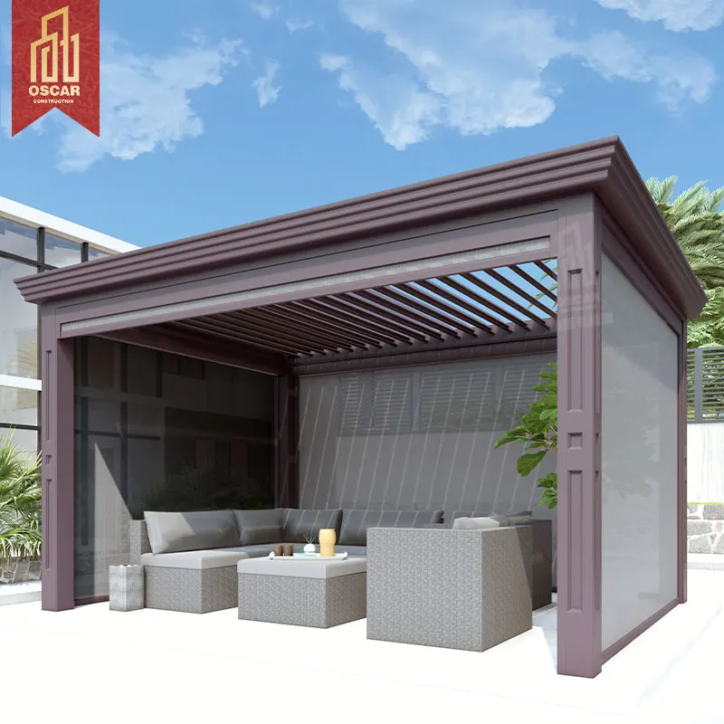 Factory Wholesale Louver Gazebos Aluminium Garden Outdoor Electric Lourve Pergola Pavilion