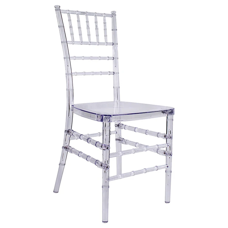 Wholesale chiavari Chair Clear Crystal Resin Napoleon Chair for Outdoor Tiffany Wedding Transparent Basic Customization