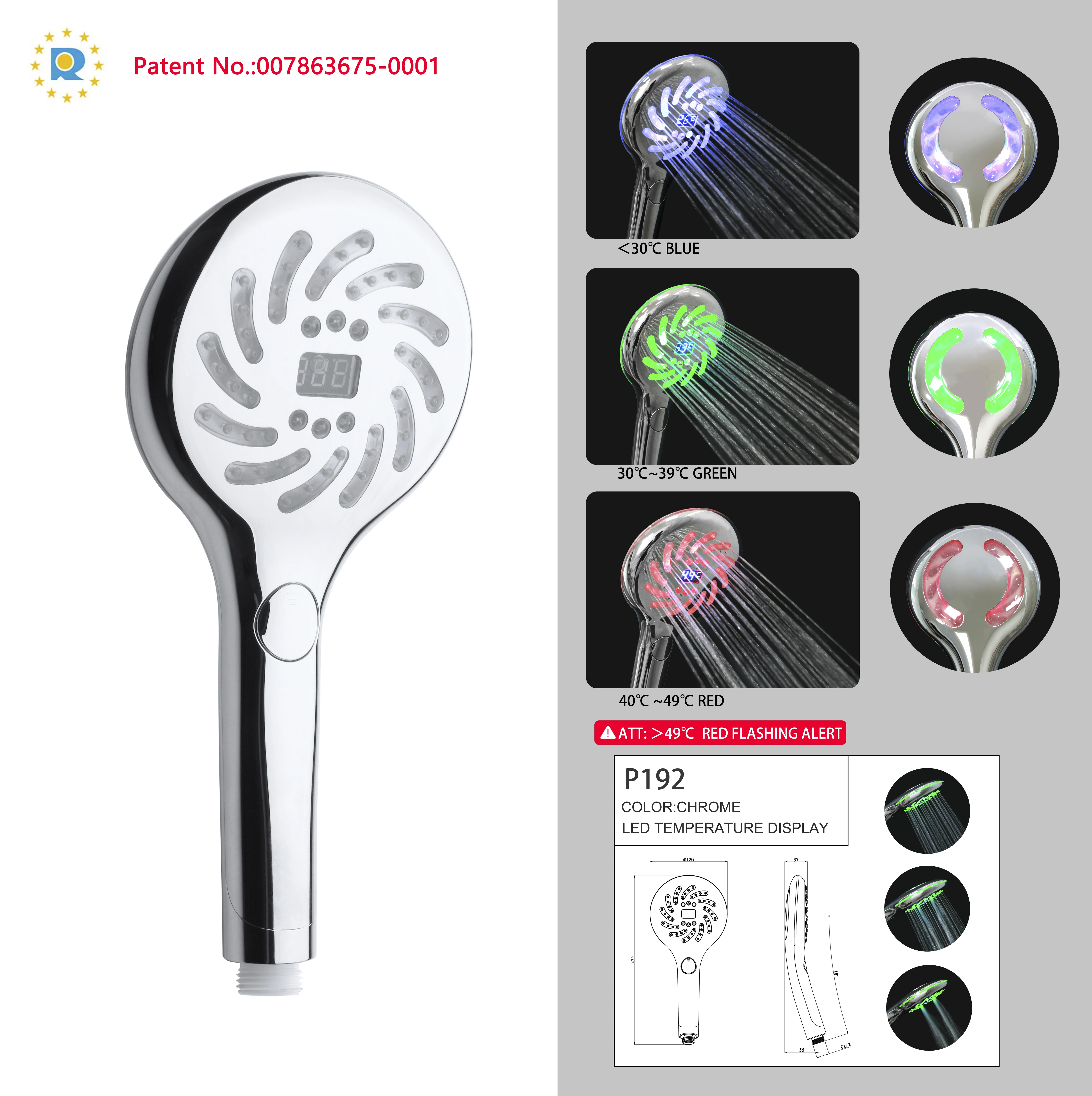 Wholesale Led Digital Display Multifunction Rain Watermark Shower Head Temperature Display Water Saving Shower Head Set