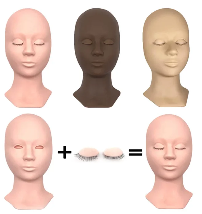 VEYES New Design Lash Tiny Layered Training Head Mannequin Veyelash Beginning Practice for Eyelash Extensions
