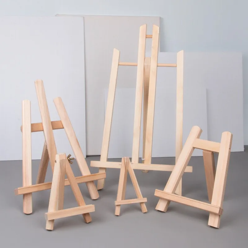 Wooden crafts creative small Mini triangle support original pine wood decoration display ornament DIY Wood easel stand Easels